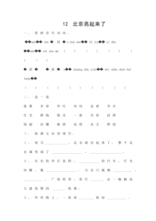 12-北京亮起来了-同步练习