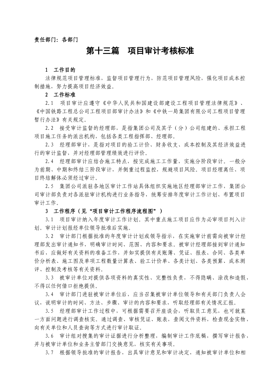 16-13项目审计考核标准_第1页