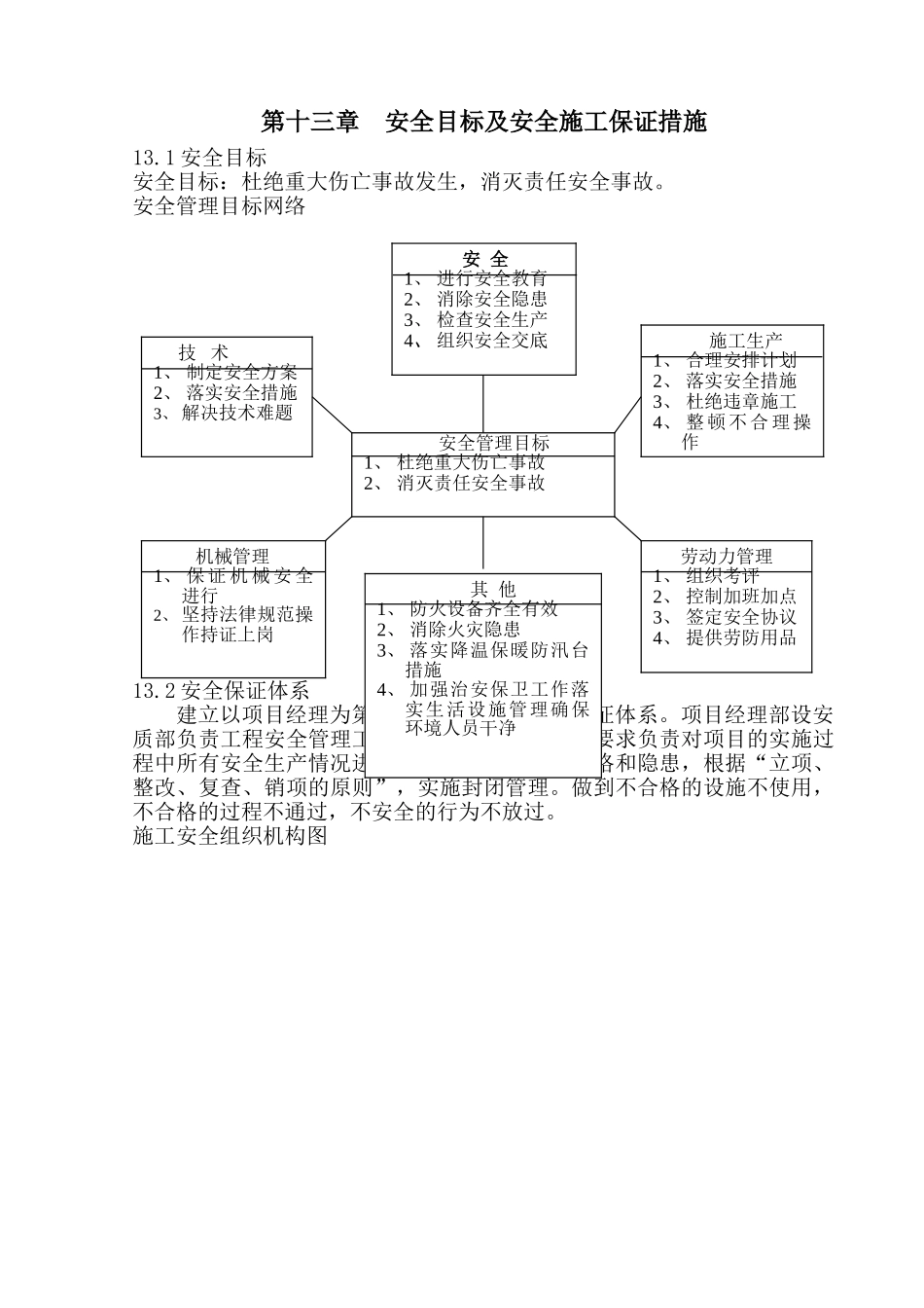 13-安全目标及安全施工保证措施_第1页