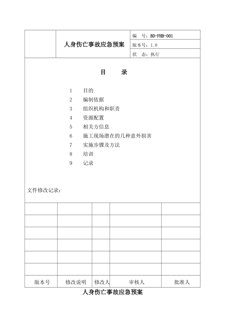 1伤亡事故应急预案_第1页