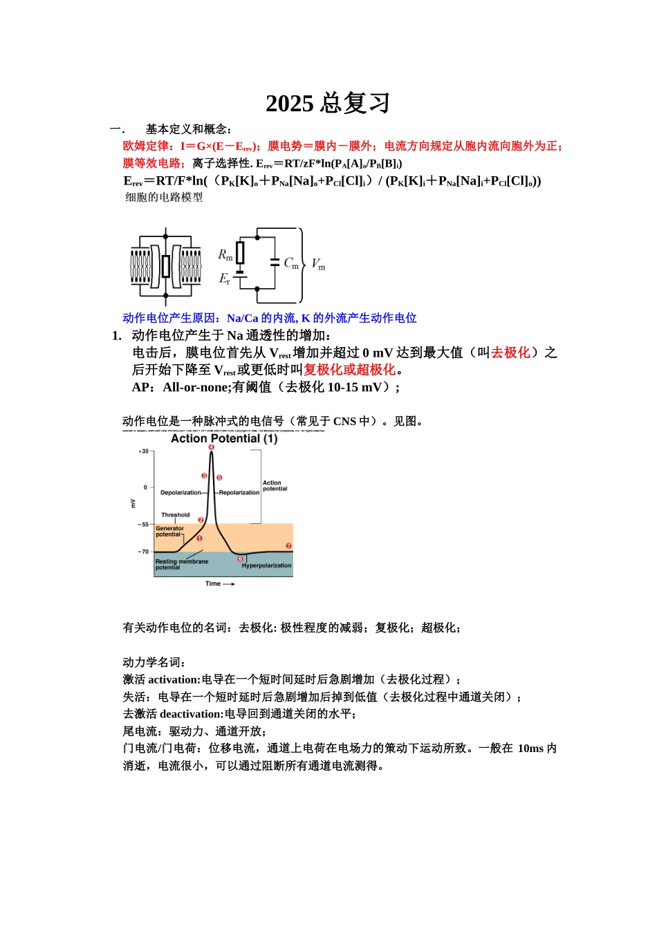 2010-膜离子通道总复习汇总_第1页