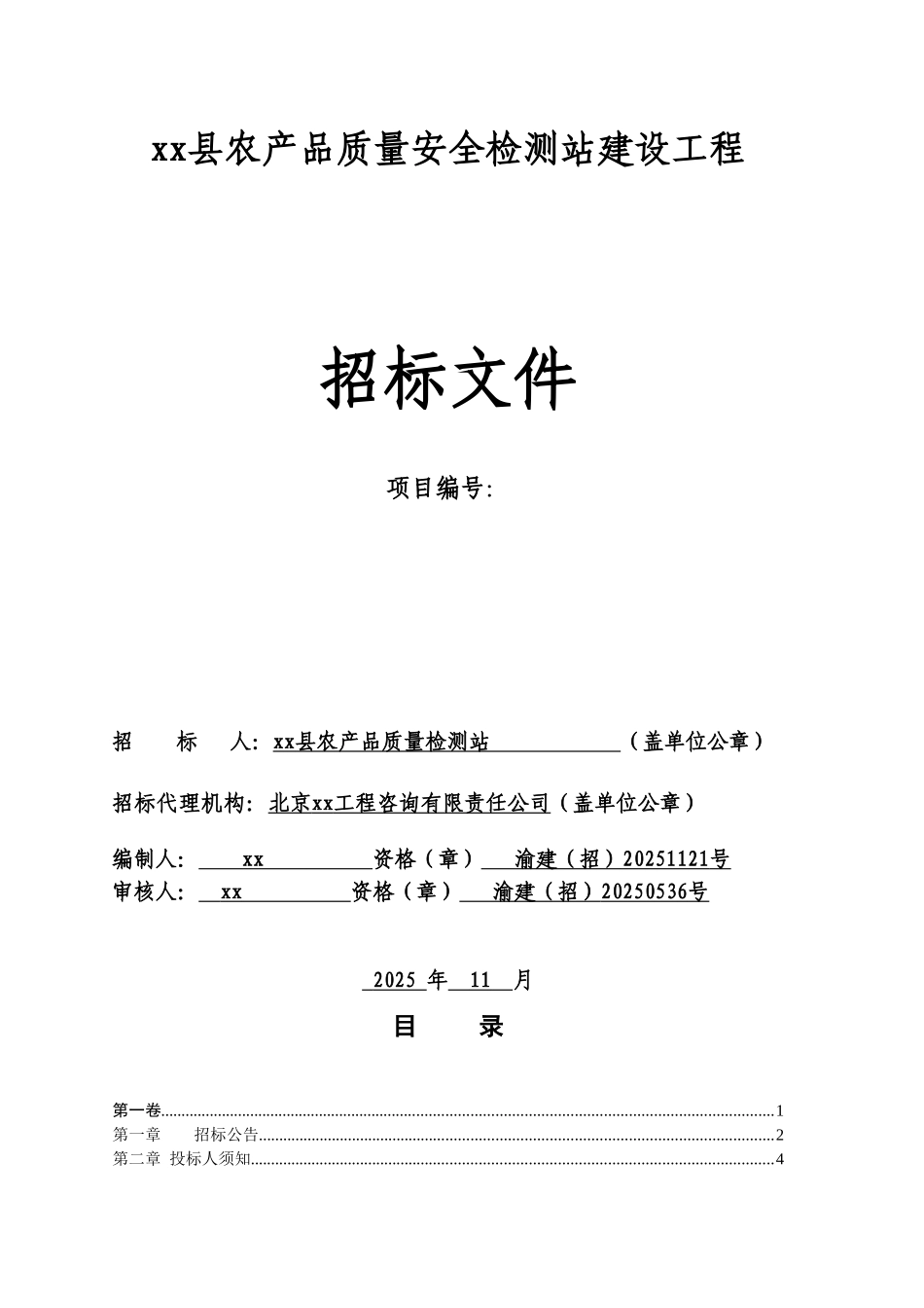 2010年安全检测站建设工程招标文件_第1页