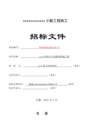 2010年小额工程施工招标文件