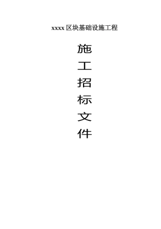 2010年某地块基础设施工程施工招标文件-