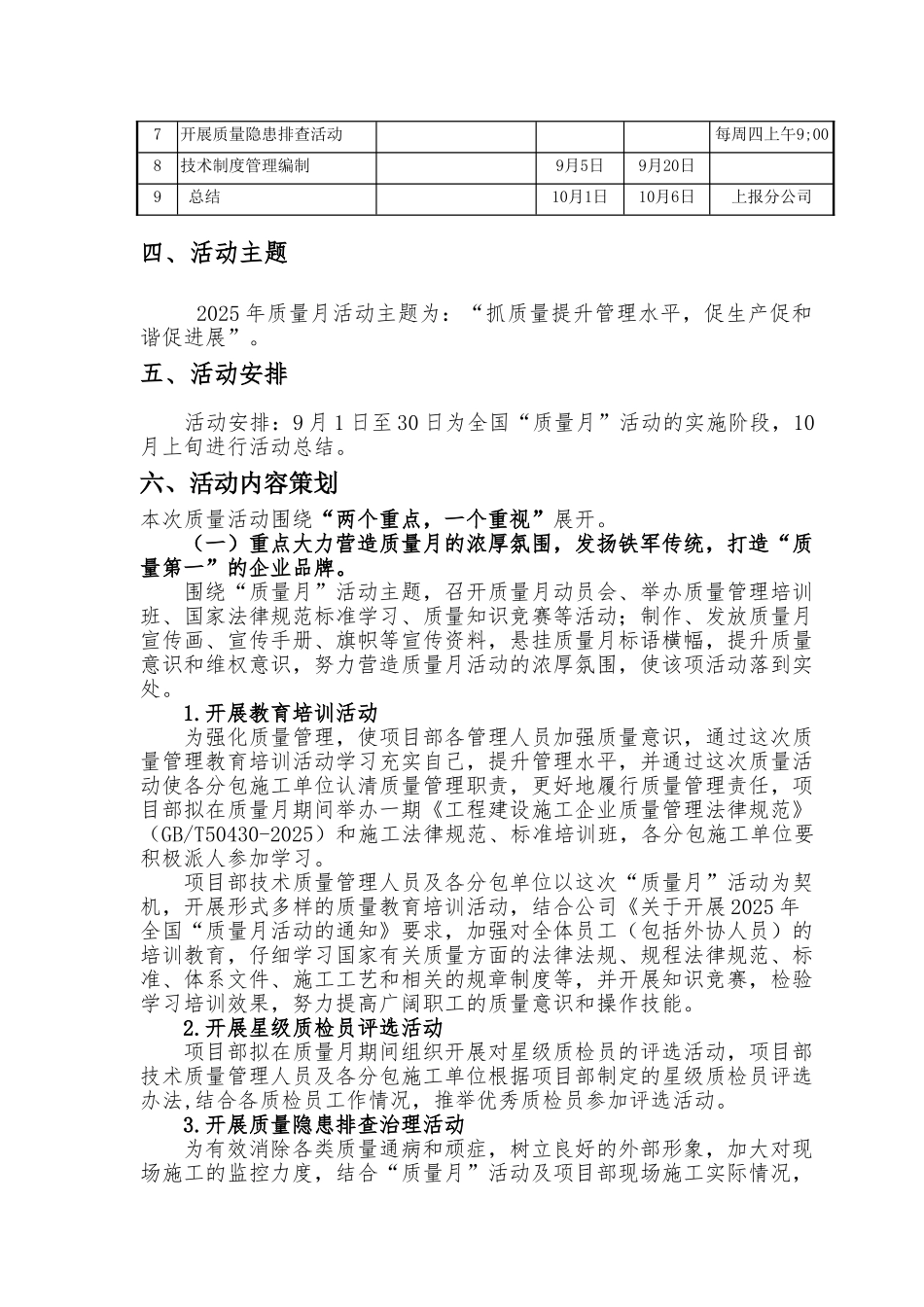 2010年质量月活动实施方案_第2页