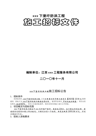 2010年防洪工程施工招标文件-
