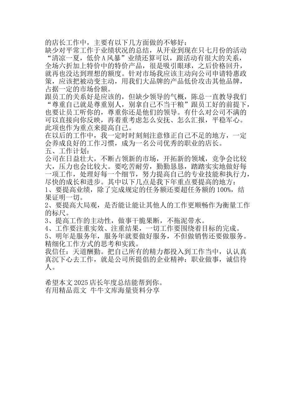 2010店长年度总结-精品范文资料_第2页