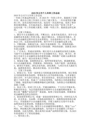 2011年公司个人年终工作总结-精品范文资料