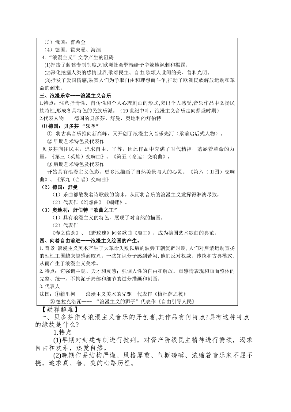2025人民版必修3《工业革命时代的浪漫情怀》word学案_第2页