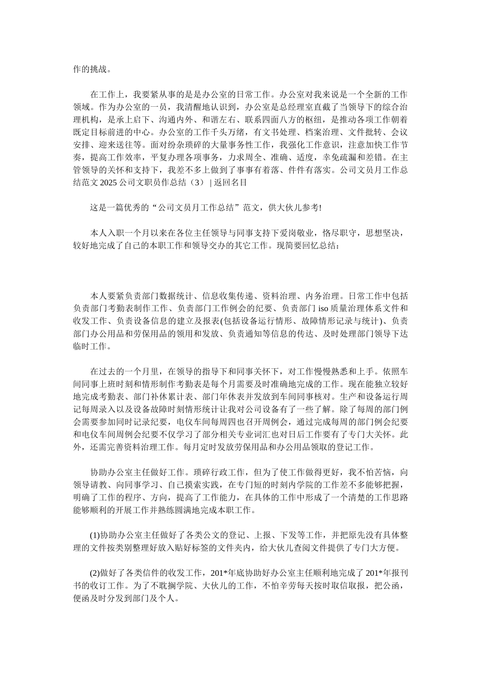 2025公司文员工作总结4篇_第2页