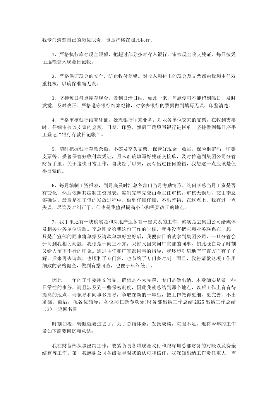 2025出纳工作总结4篇_第3页