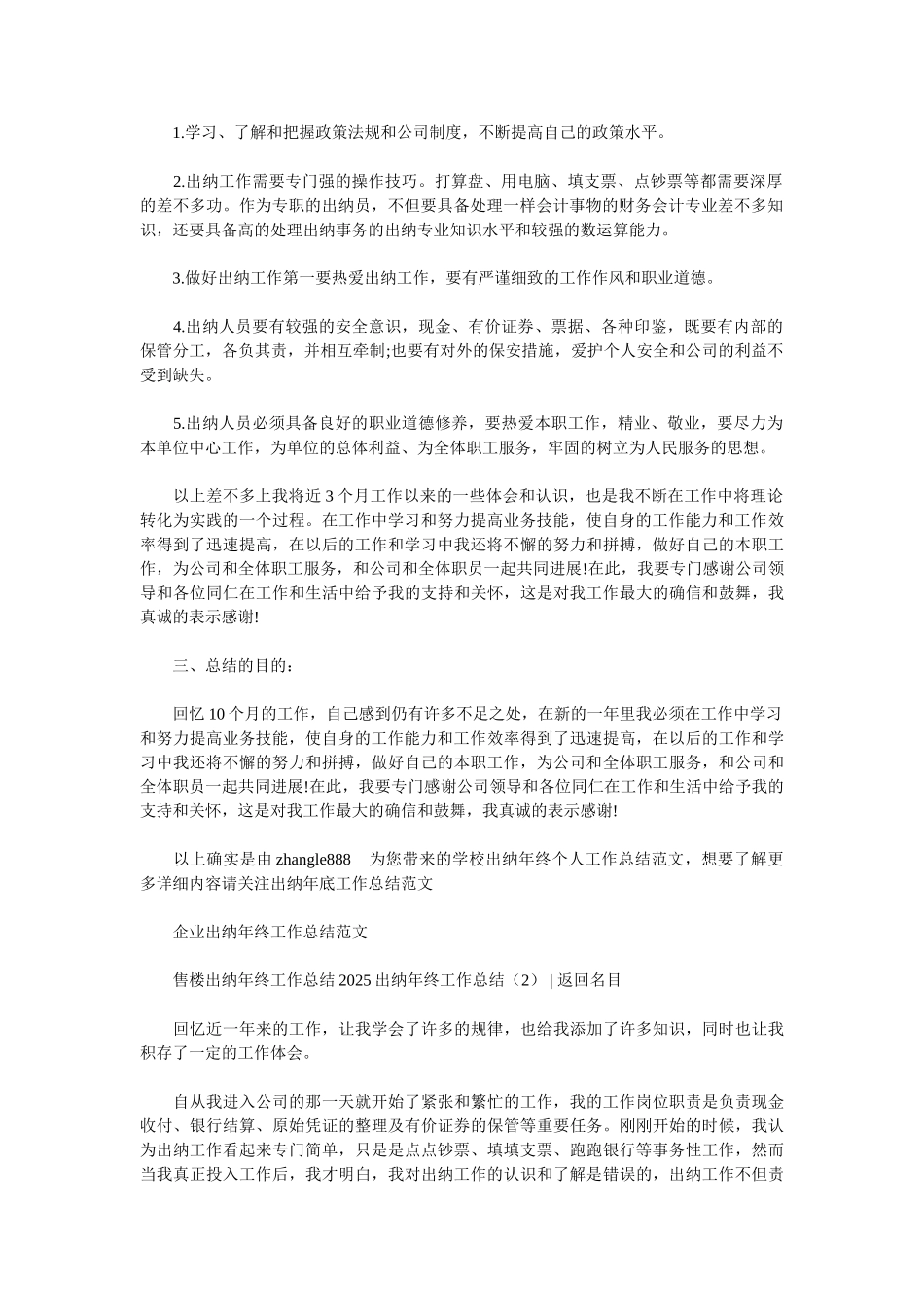 2025出纳年终工作总结4篇_第2页