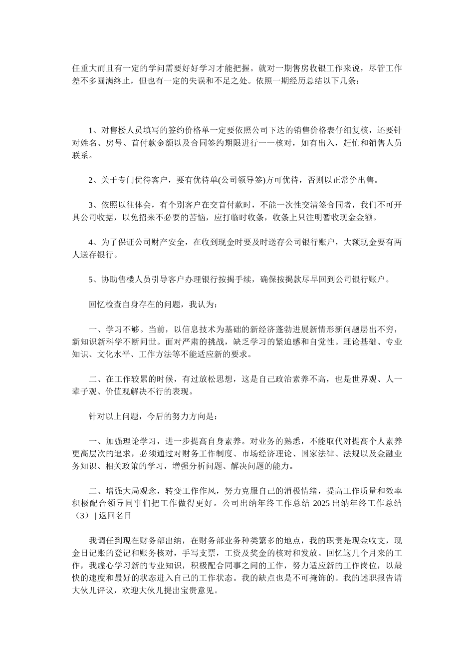 2025出纳年终工作总结4篇_第3页