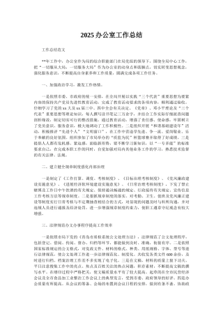 2025办公室工作总结