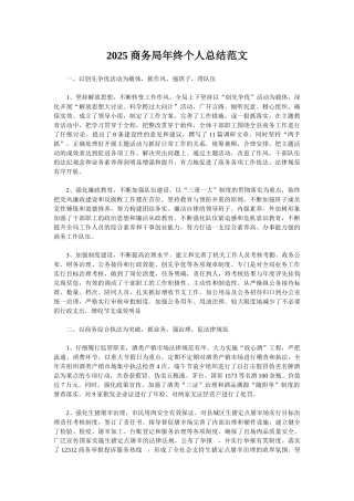 2025商务局年终个人总结范文