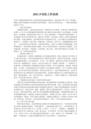 2025少先队工作总结