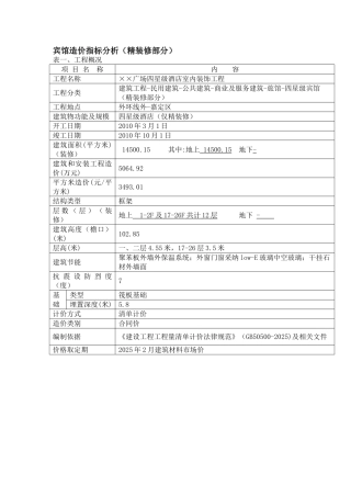 2025年上海四星级酒店宾馆造价指标分析