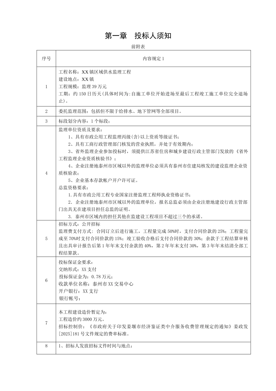 2025年乡镇区域供水工程监理工程招标文件_第2页
