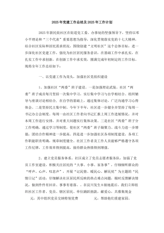 2025年党建工作总结及2010年工作计划