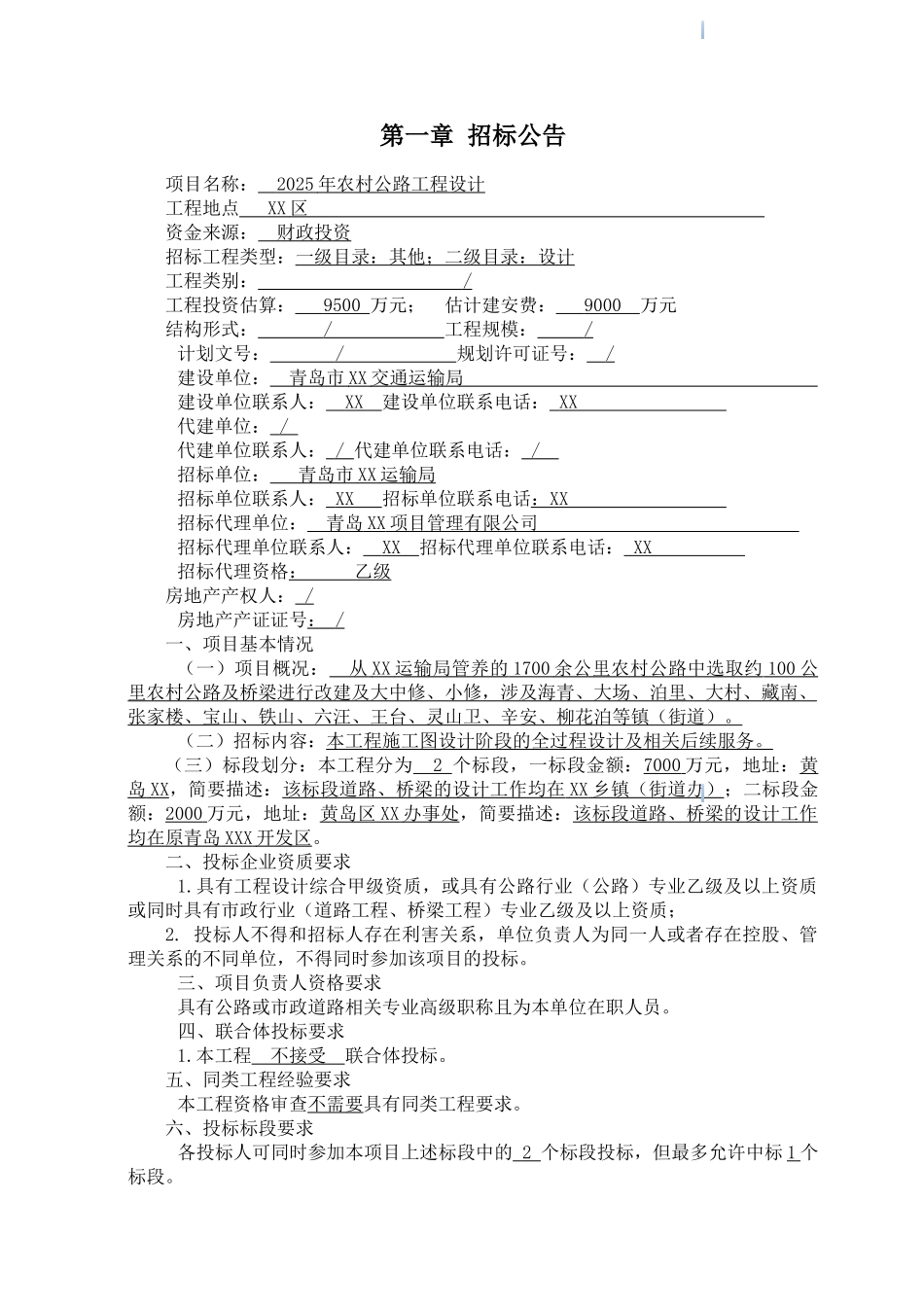 2025年农村公路改建及大中修工程设计招标文件_第3页