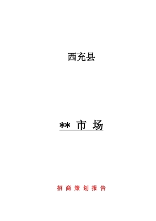 2025年四川西充县某商业地产项目招商策划报告