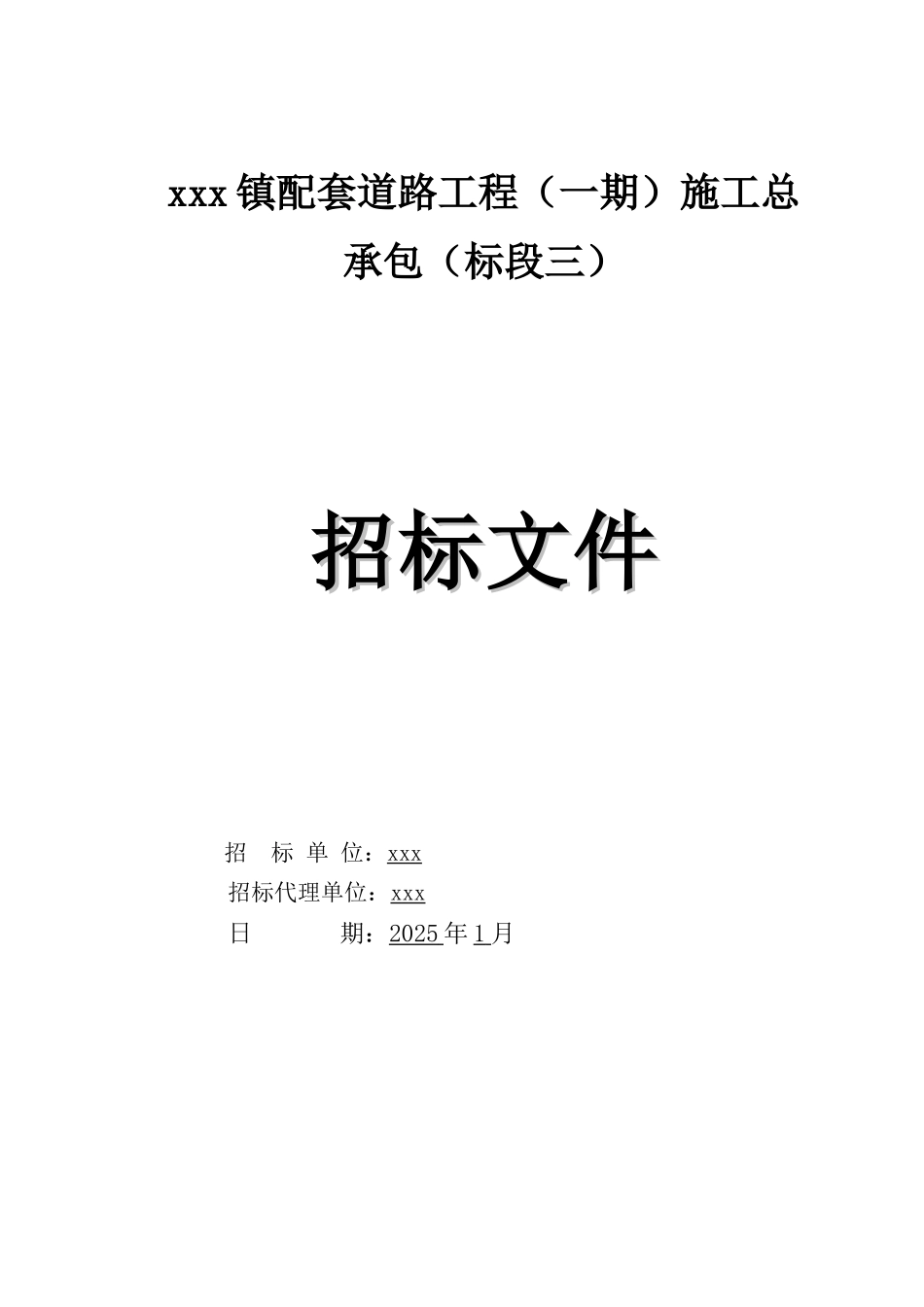 2025年城镇配套道路工程招标文件119页_第1页