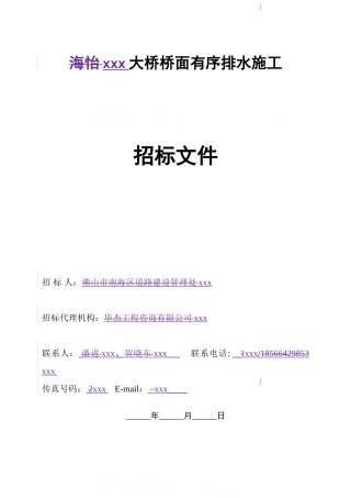 2025年大桥桥面排水工程施工招标文件
