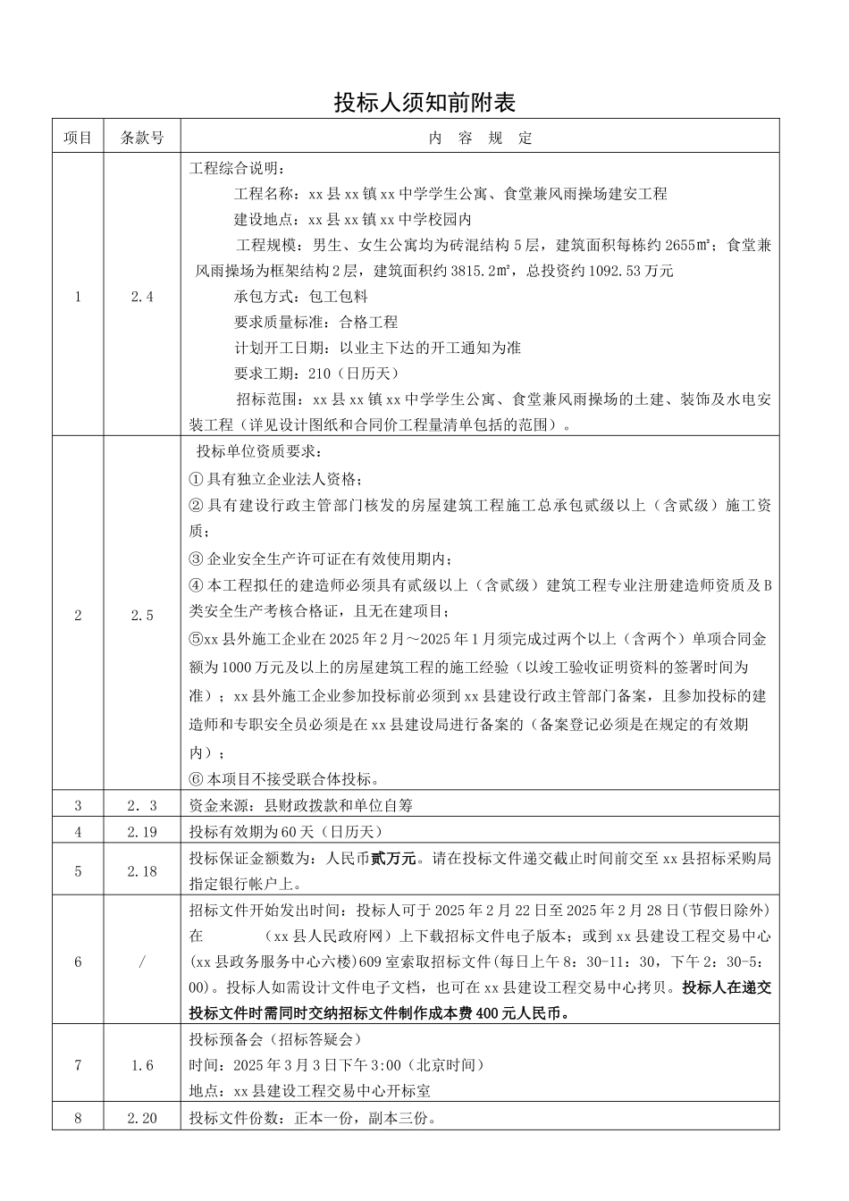 2025年学生公寓、食堂兼风雨操场建安工程招标文件_第3页