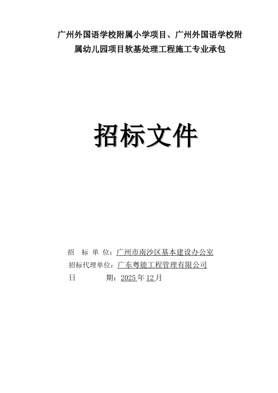 2025年小学及幼儿园项目软基处理工程招标文件_第1页