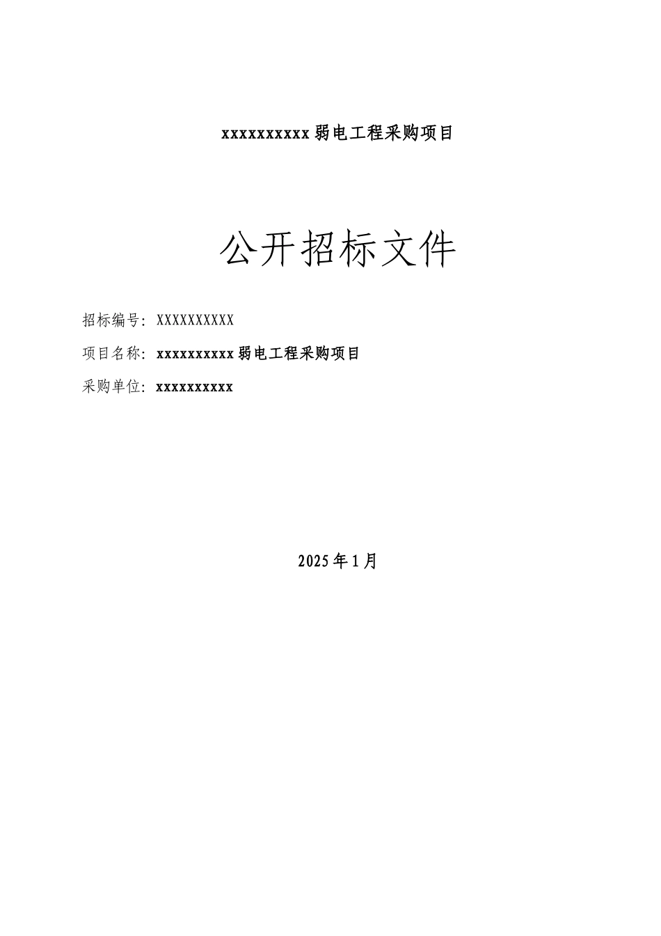 2025年弱电工程采购项目公开招标书_第1页