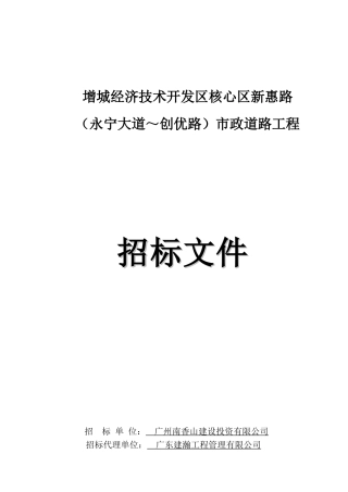 2025年开发区道路工程招标文件