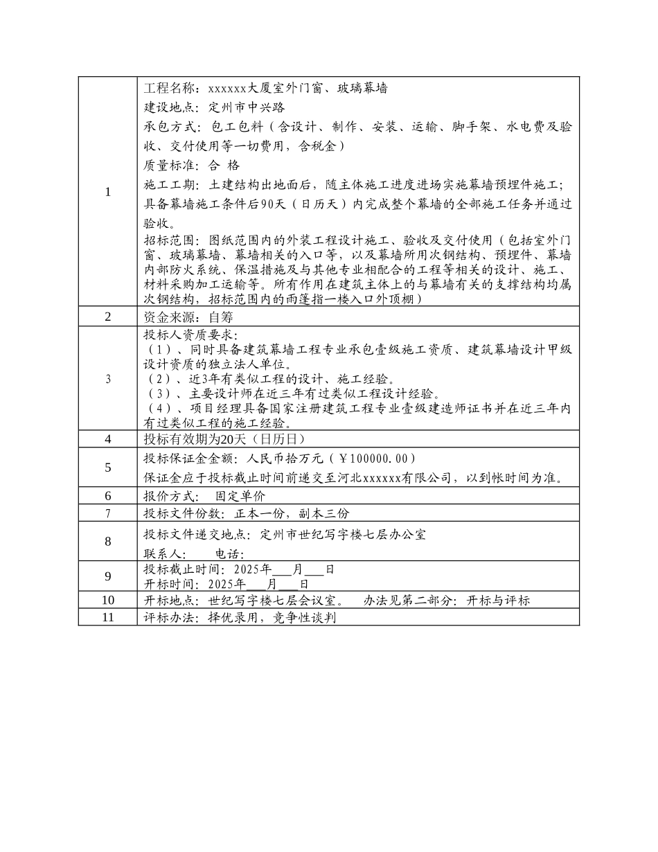 2025年某大厦幕墙工程施工招标文件_第3页