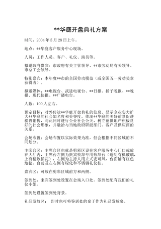 2025年江苏常州某项目开盘典礼方案