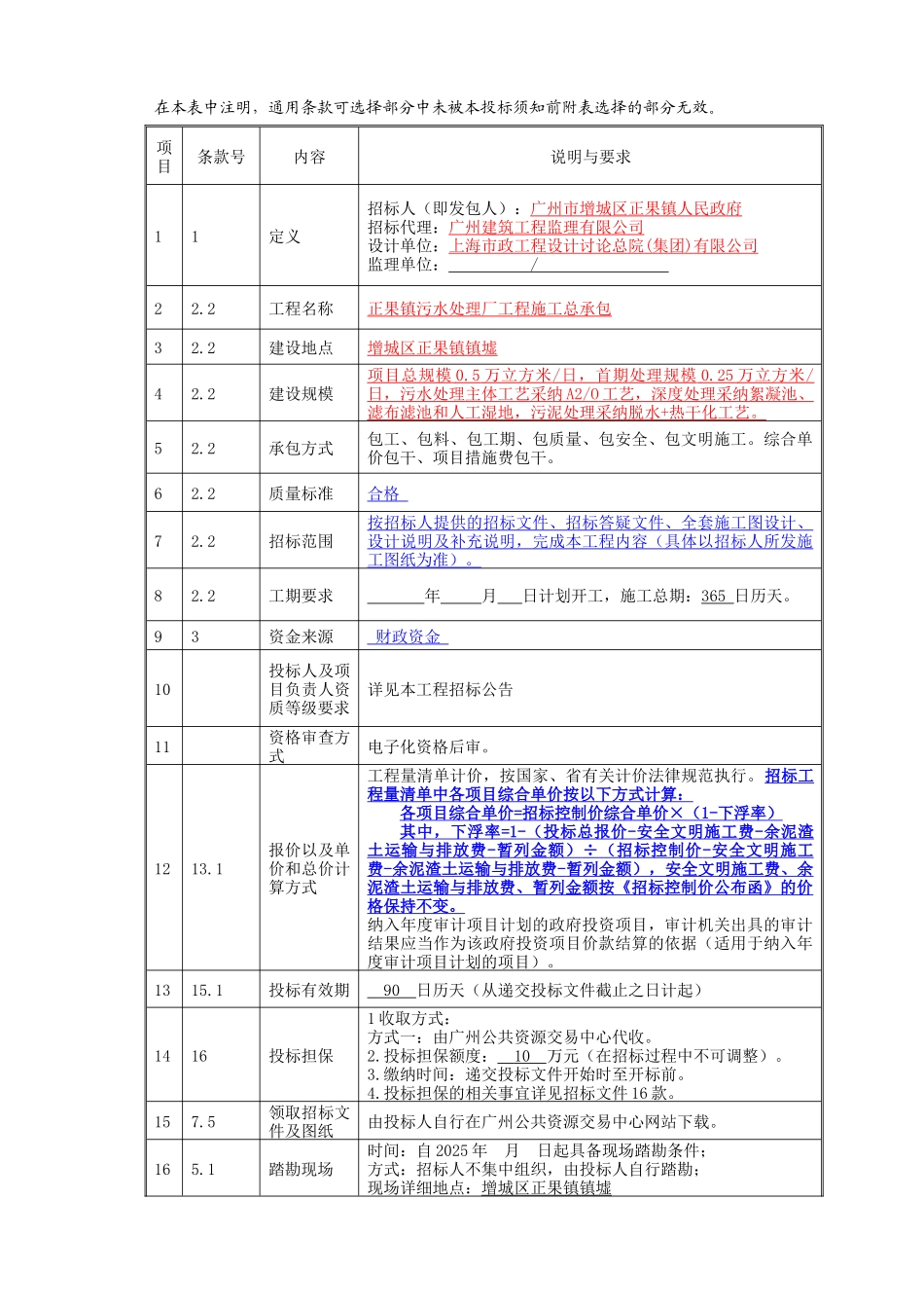 2025年污水处理厂工程施工招标文件_第3页