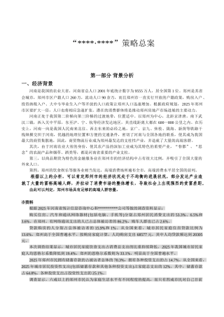 2025年河南郑州某项目策略总案