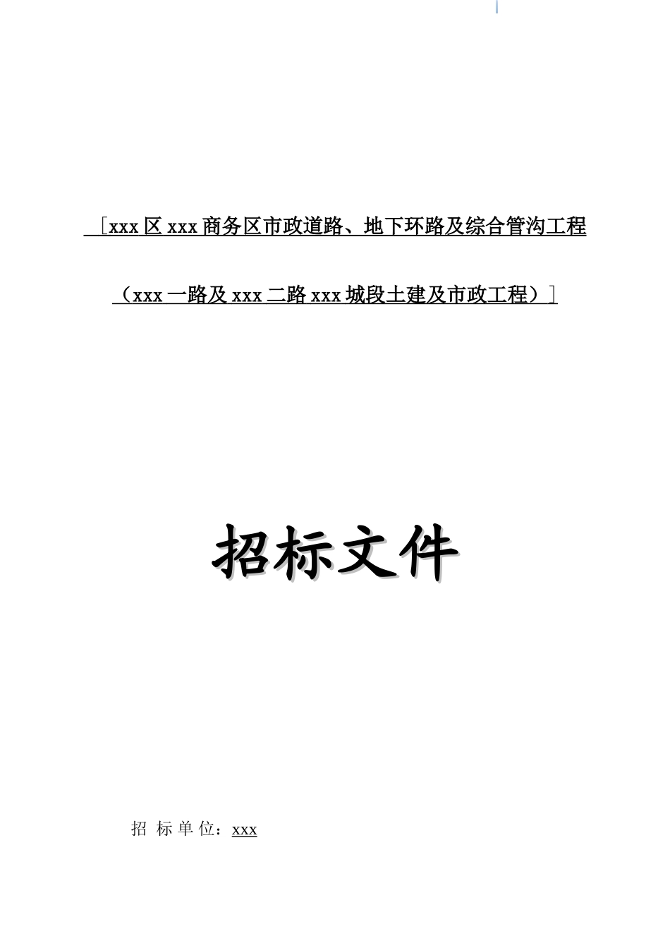 2025年道路土建及市政工程招标文件_第1页