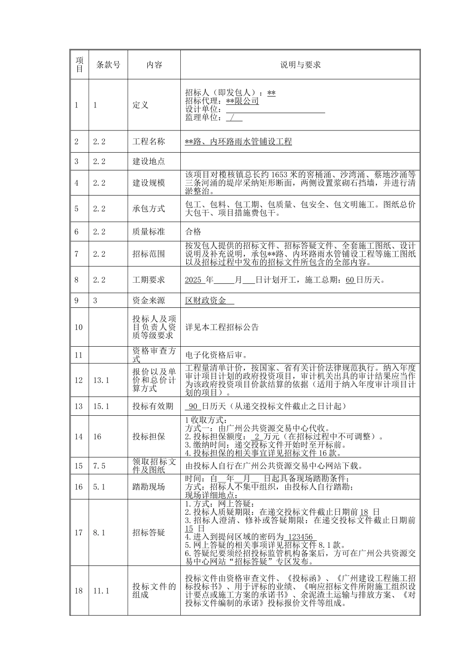 2025年道路雨水管铺设工程招标文件_第3页