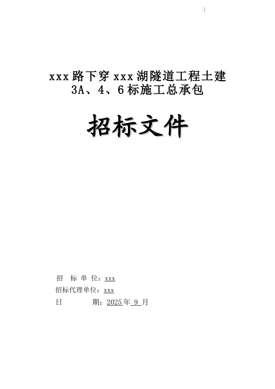 2025年道路隧道土建工程招标文件_第1页
