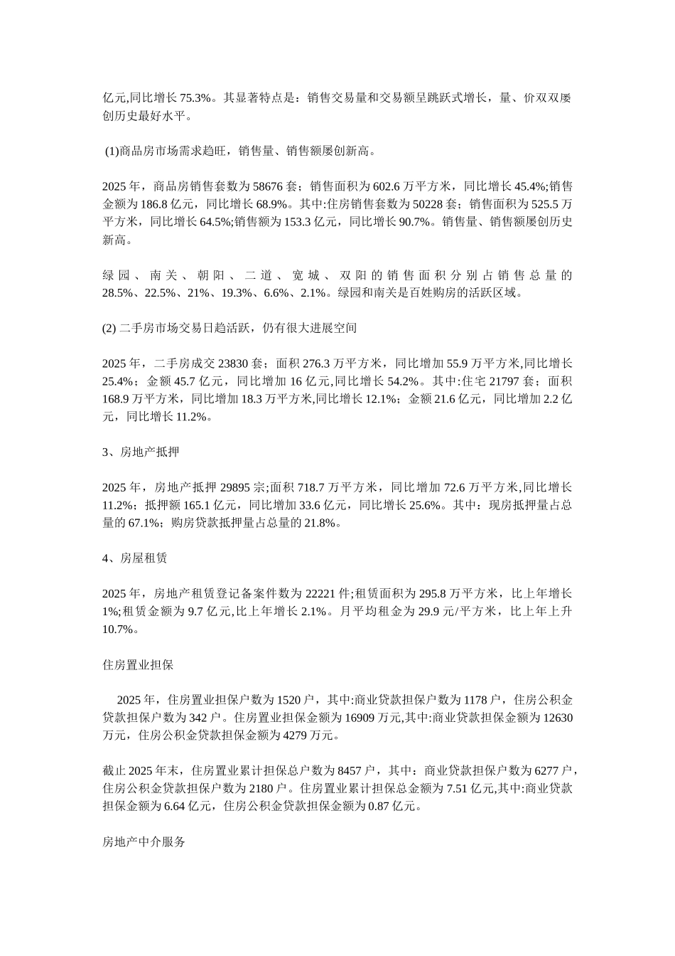 2025年长春市辖区房地产管理行业统计公报_第3页