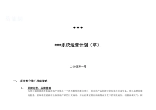 2025年长春某豪宅地产项目系统运营计划