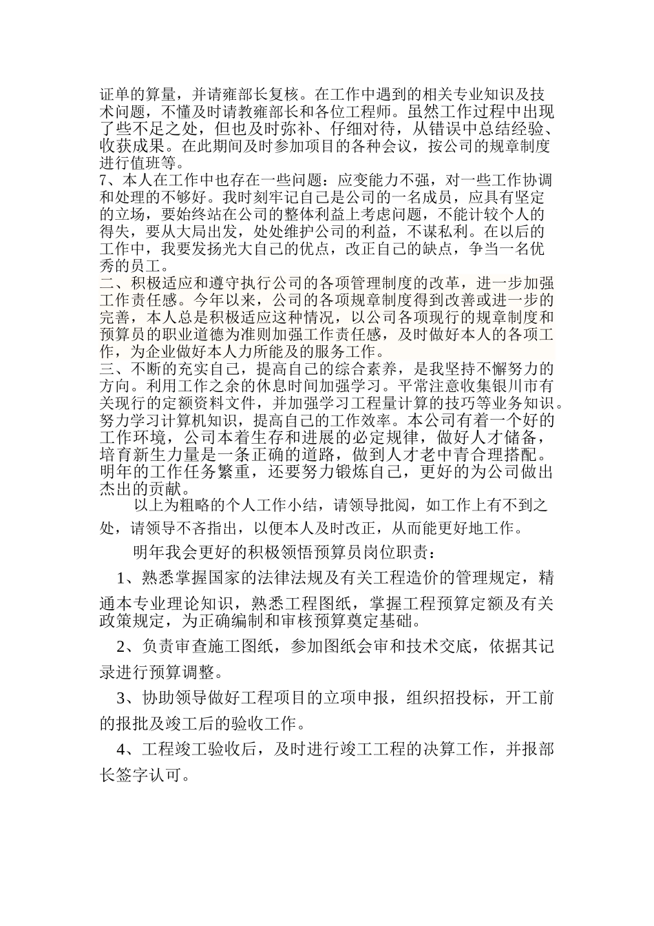 2025年预算员年底工作总结_第2页