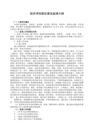 2025房建监理大纲范本