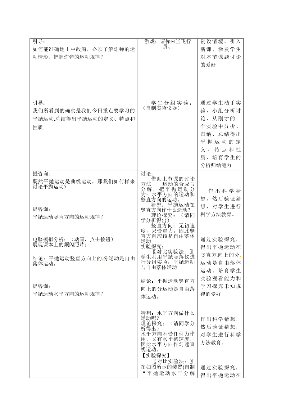 2025沪科版必修二1.1《飞机的投弹与平抛运动》word学案_第2页