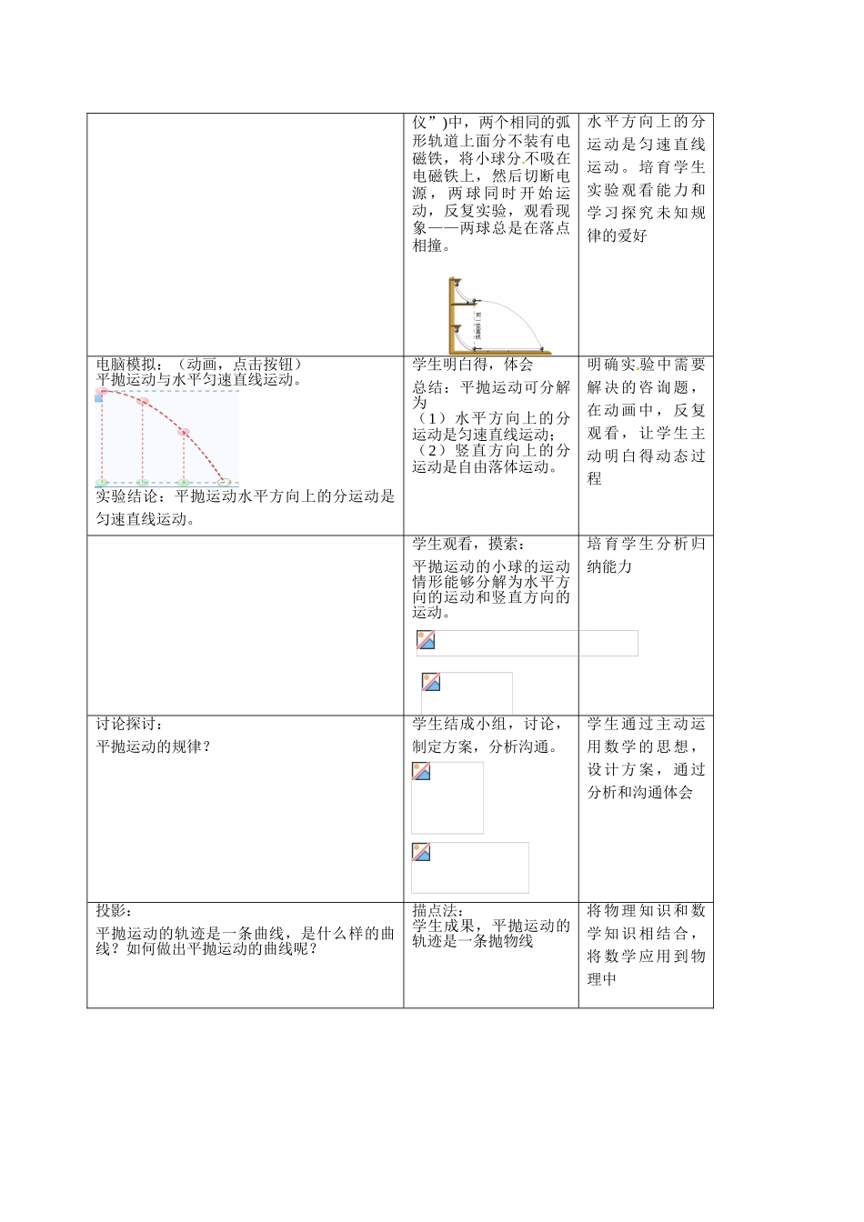 2025沪科版必修二1.1《飞机的投弹与平抛运动》word学案_第3页