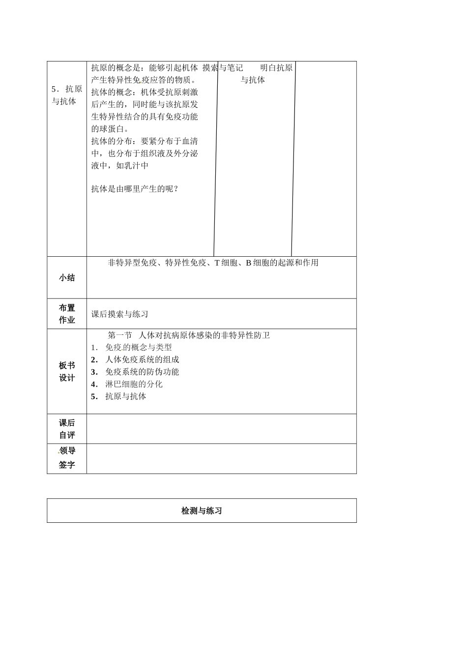 2025浙科版必修三3.1《人体对抗病原体感染的非特异性防卫》word教案_第3页