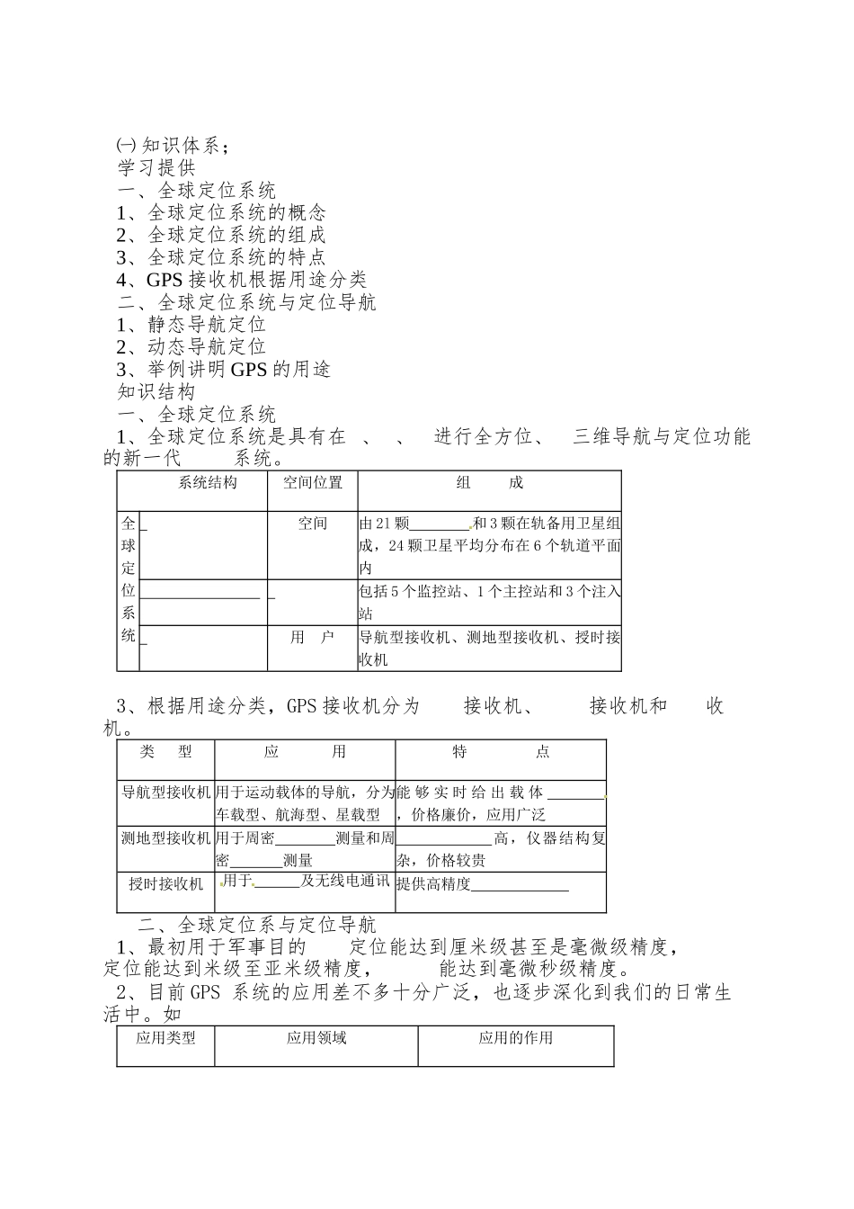 2025湘教版必修三3.3《全球定位系统及其应用》word学案2_第2页