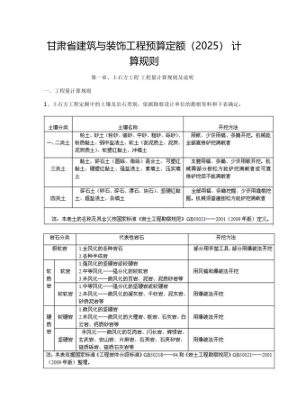 2025版建筑与装饰工程预算定额计算规则解析