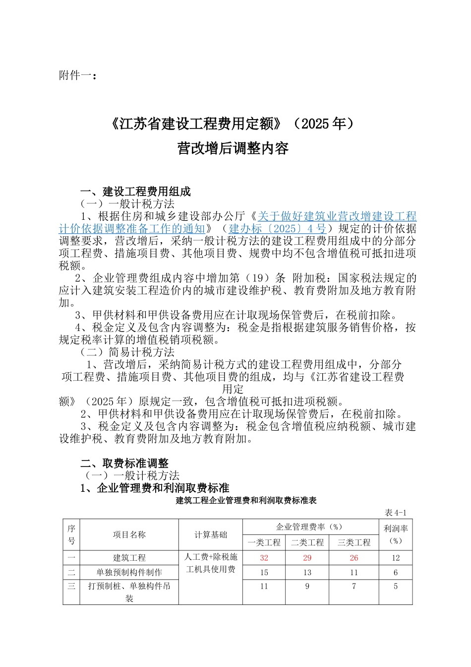 2025版程费用定额营改增后调整内容说明_第1页