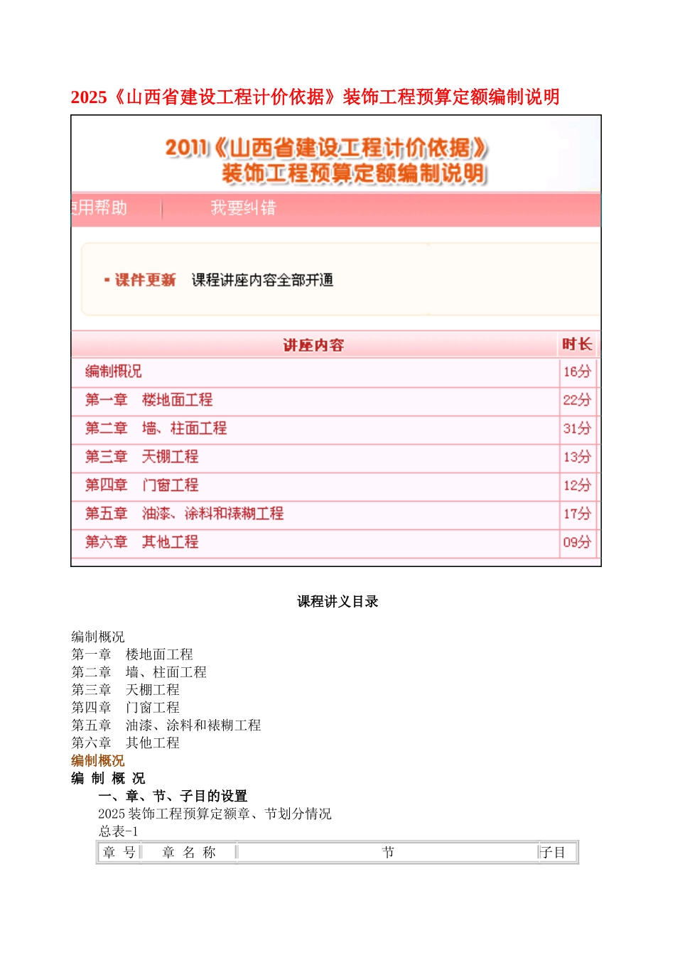 2025版装饰工程预算定额说明_第1页