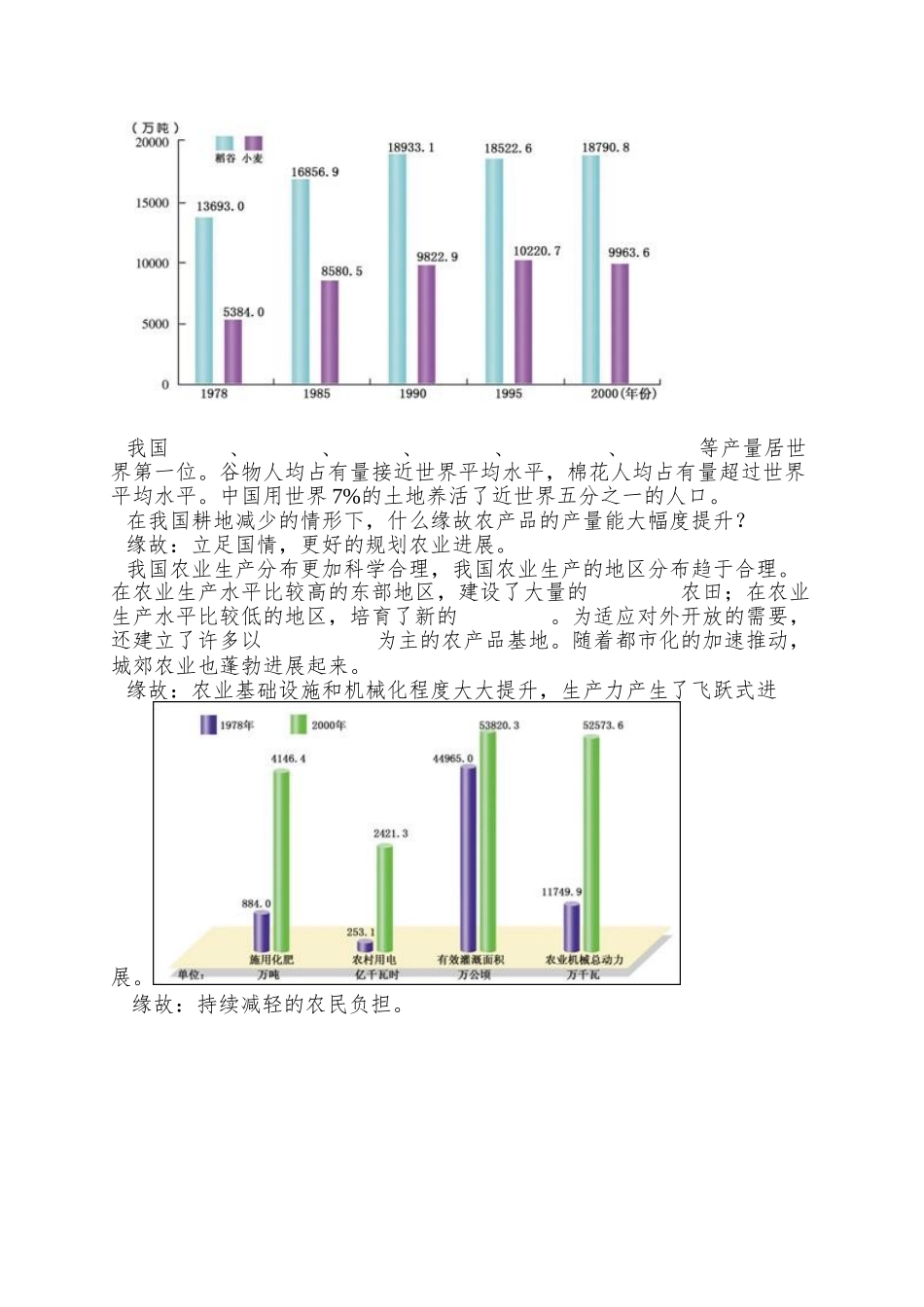 2025秋湘教版八上第一节《农业》word学案_第3页